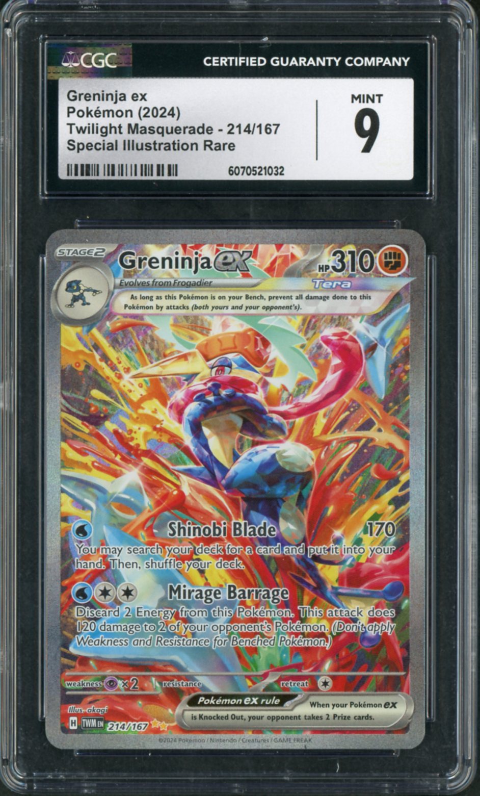 2024 Pokemon Twilight Masquerade SIR Greninja Ex #214 CGC 9