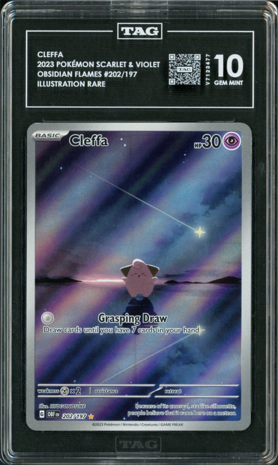 2023 Pokemon Obsidian Flames IR Cleffa #202 TAG 10