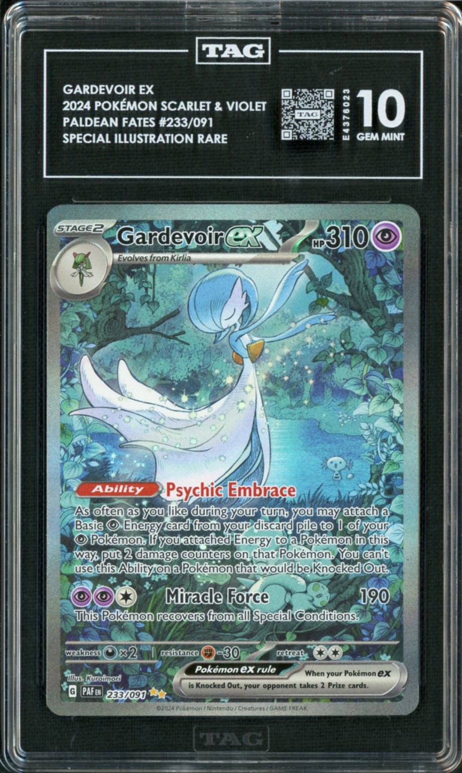 2024 Pokemon Paldean Fates SIR Gardevoir Ex #233 TAG 10