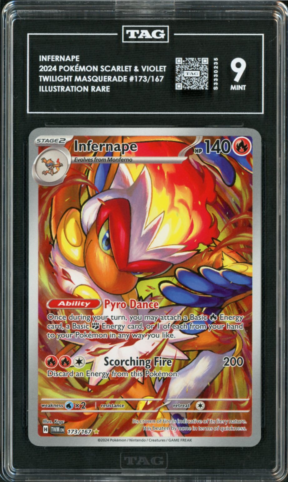 2024 Pokemon Twilight Masquerade IR Infernape #173 TAG 9