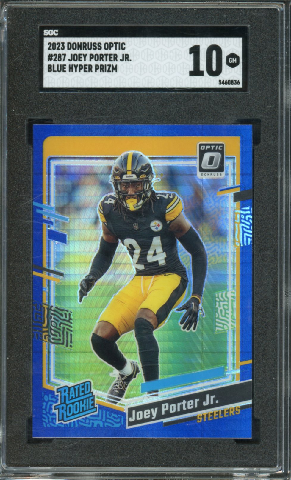 2023 Donruss Optic Blue Hyper Prizm Joey Porter Jr. #287 SGC 10