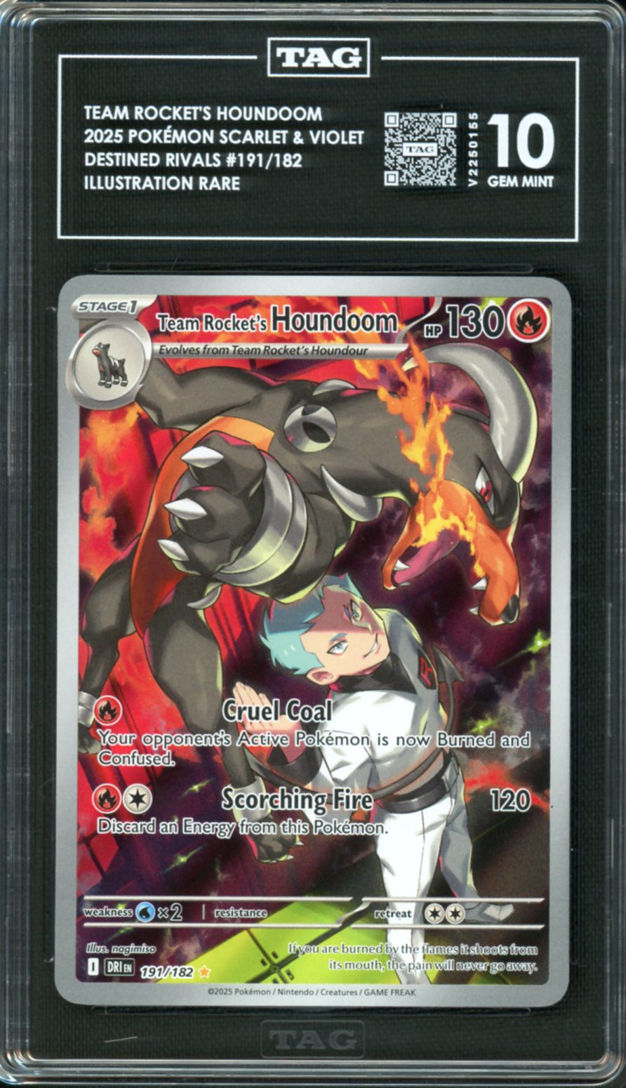 2025 Pokemon Destined Rivals Team Rocket's Houndoom #191 TAG 10