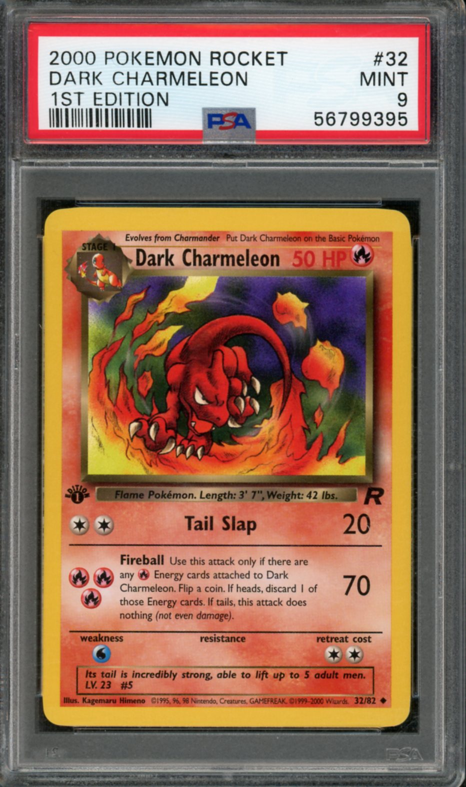 2000 Pokemon Team Rocket 1st Edition Dark Charmeleon #32 PSA 9