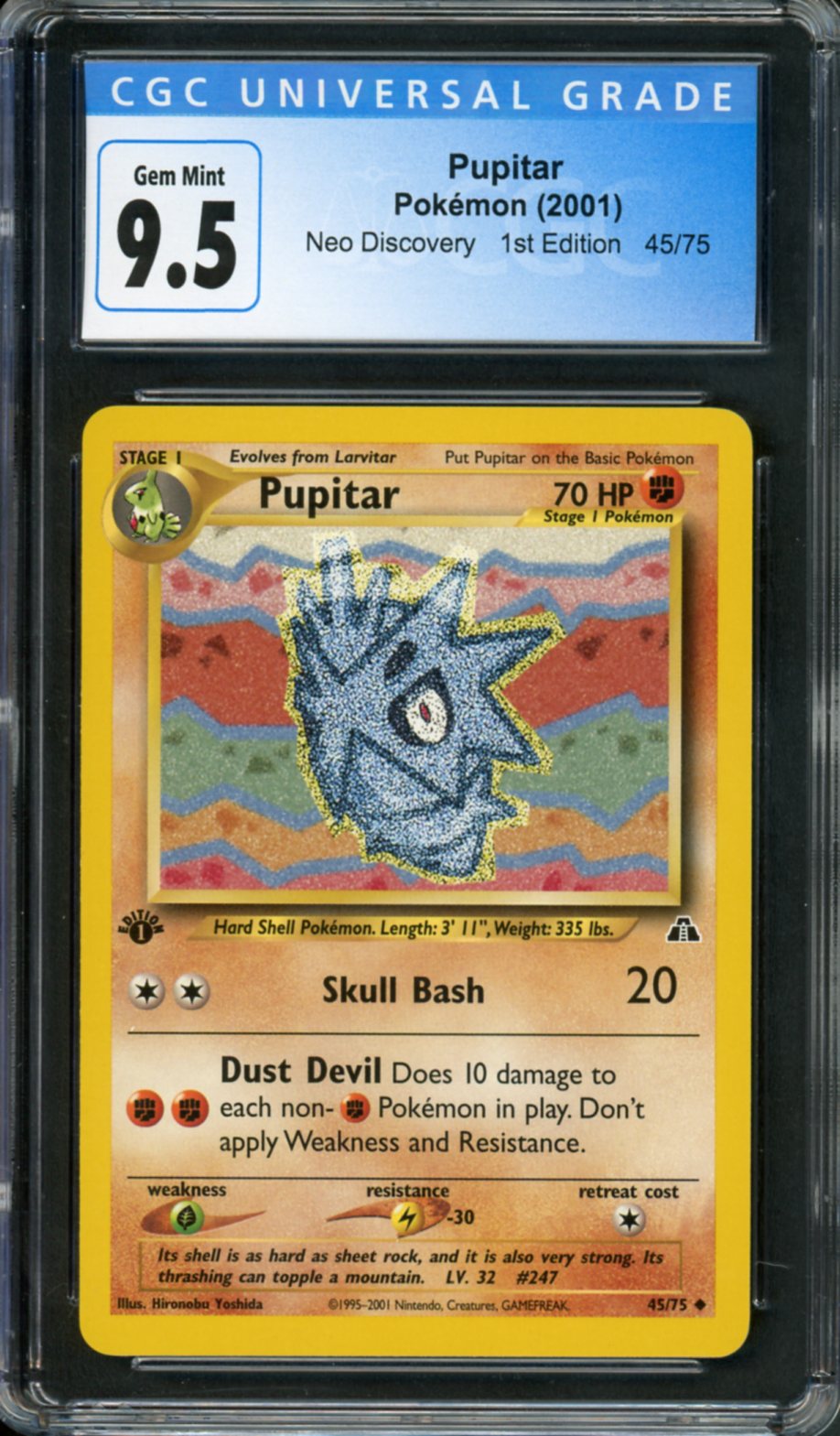 2001 Pokemon Neo Discovery 1st Edition Pupitar #45 CGC 10