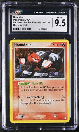2004 Pokemon Ex Team Rocket Returns Reverse Holo Houndour #60 CGC 9.5