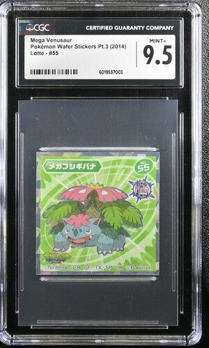 2014 Pokemon Lotte Wafer Sticker Mega Venusaur #55 CGC 9.5