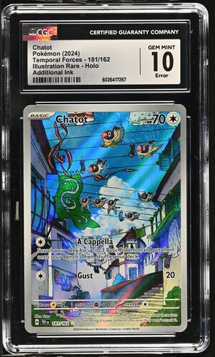 2024 Pokemon Temporal Forces Chatot #181 CGC 10 (Error)