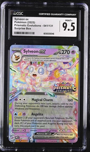2025 Pokemon Prismatic Evolutions Surprise Box Sylveon Ex #41 CGC 9.5