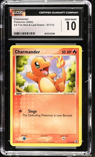 2004 Pokemon Ex Fire Red & Leaf Green Charmander #57 CGC 10
