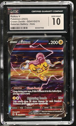 2023 Pokemon Crown Zenith Raikou V #GG41 CGC 10