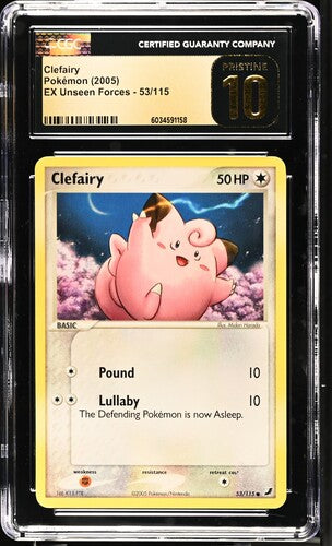 2005 Pokemon Ex Unseen Forces Clefairy #53 CGC 10 PRISTINE