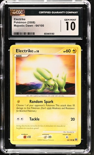 2008 Pokemon Majestic Dawn Electrike #64 CGC 10