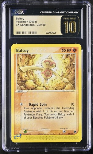 2003 Pokemon Ex Sandstorm Baltoy #32 CGC 10 PRISTINE
