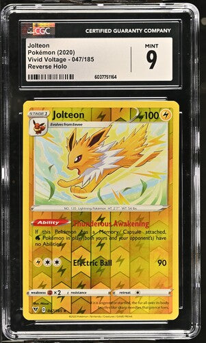2020 Pokemon Vivid Voltage Reverse Holo Jolteon #47 CGC 9