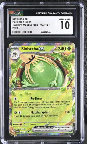 2024 Pokemon English Sinistcha ex #023 Twilight Masquerade - TWM EN Holo CGC 10