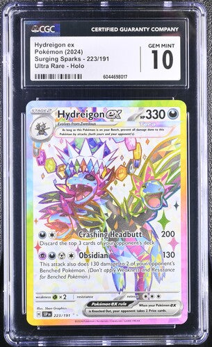 2024 Pokemon Hydreigon ex #223 Surging Sparks CGC 10