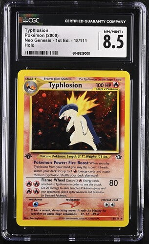 2000 Pokemon Neo Genesis 1st Edition Typhlosion #18 CGC 8.5
