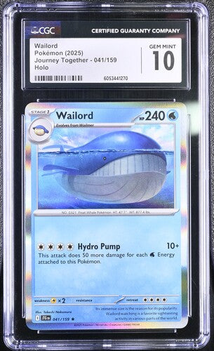2025 Pokemon Journey Together Wailord #41 CGC 10