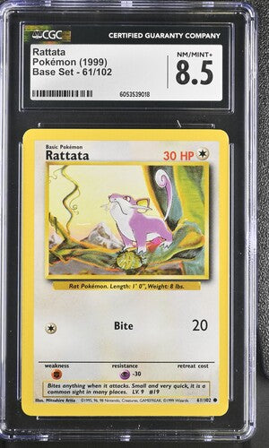 1999 Pokemon Base Set Rattata #61 CGC 8.5