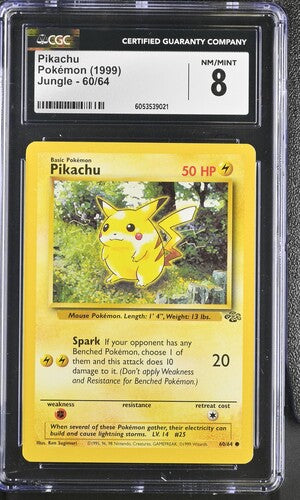 1999 Pokemon Jungle Pikachu #60 CGC 8