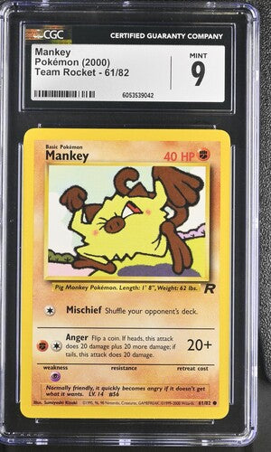 2000 Pokemon Team Rocket Mankey #61 CGC 9