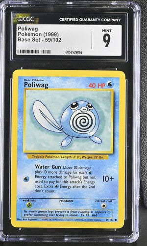 1999 Pokemon Base Set Poliwag #59 CGC 9