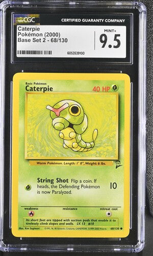 2000 Pokemon Base Set 2 Caterpie #68 CGC 9.5