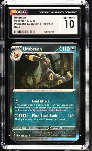 2025 Pokemon Prismatic Evolutions Holo Umbreon #59 CGC 10