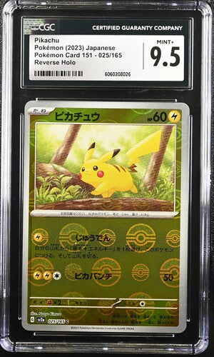 2023 Pokemon Japanese 151 Reverse Holo Pikachu #25 CGC 9.5