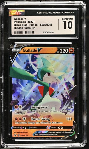 2022 Pokemon Hidden Fates Tin Gallade V #SWSH258 CGC 10