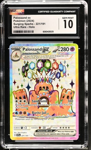 2024 Pokemon Surging Sparks Palossand Ex #221 CGC 10