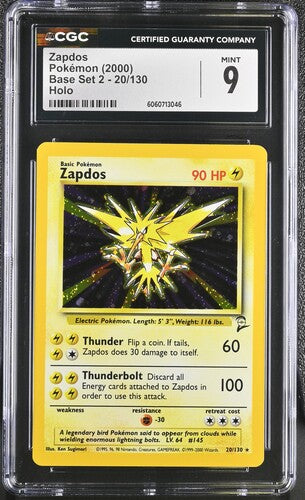 2000 Pokemon Base Set 2 Holo Zapdos #20 CGC 9