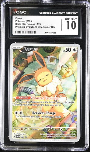 2025 Pokemon Prismatic Evolution ETB Eevee #173 CGC 10