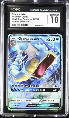 *DAMAGED* 2019 Pokemon Hidden Fates Tins Gyarados Gx #SM212 CGC 10