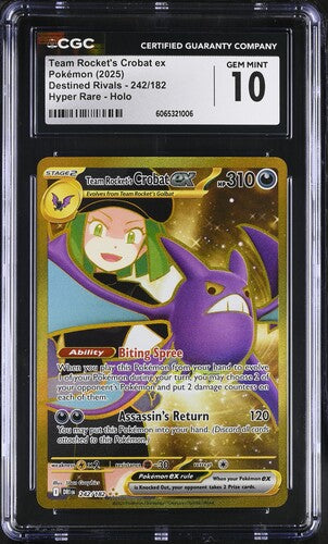 2025 Pokemon Destined Rivals Team Rocket's Crobat Ex #242 CGC 10