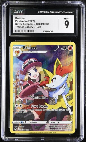 2022 Pokemon Silver Tempest Braixen #TG01 CGC 9