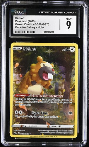 2023 Pokemon Crown Zenith Bidoof #GG29 CGC 9