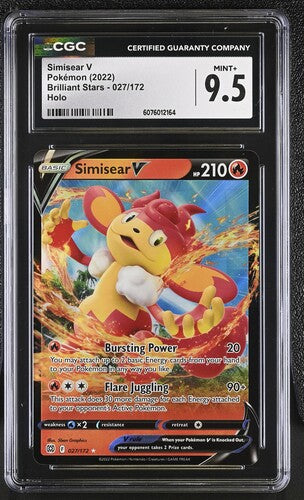 2022 Pokemon Brilliant Stars Simisear V #27 CGC 9.5