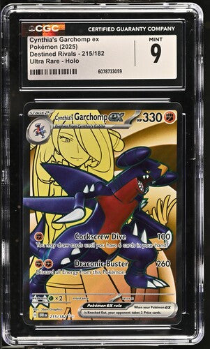 2025 Pokemon Destined Rivals Cynthia's Garchomp Ex #215 CGC 9