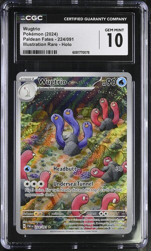 2024 Pokemon Paldean Fates Wugtrio #224 CGC 10
