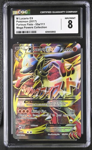 2017 Pokemon Furious Fists Mega Powers Collection M Lucario Ex #55a CGC 8