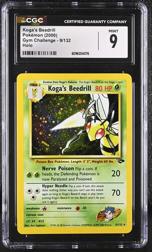 2000 Pokemon Gym Challenge Holo Koga's Beedrill #9 CGC 9