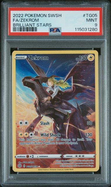 2022 Pokemon Brilliant Stars Zekrom #TG05 PSA 9
