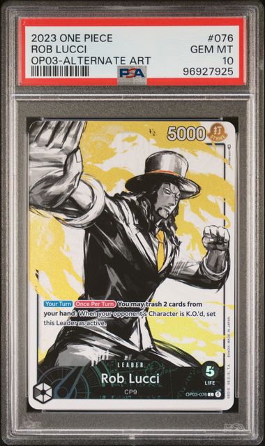 2023 One Piece Pillars of Strength Alt Art Rob Lucci #76 PSA 10