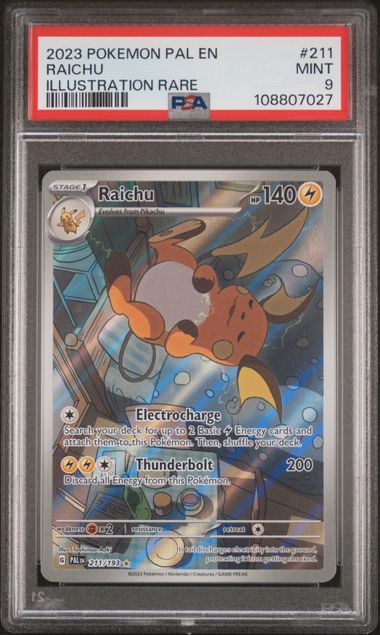 2023 Pokemon Paldea Evolved IR Raichu #211 PSA 9