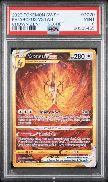 2023 Pokemon Sword and Shield Crown Zenith Arceus Vstar #GG70 PSA 9