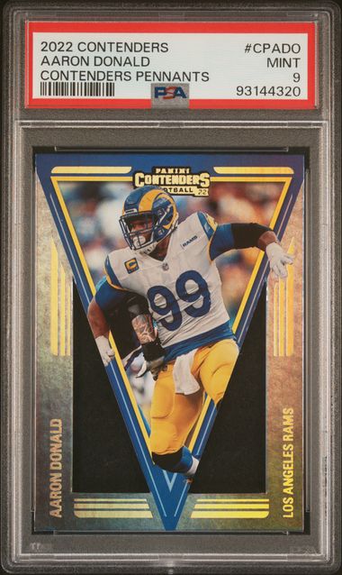 2022 Panini Contenders Contenders Pennants Aaron Donald #CPADO PSA 9