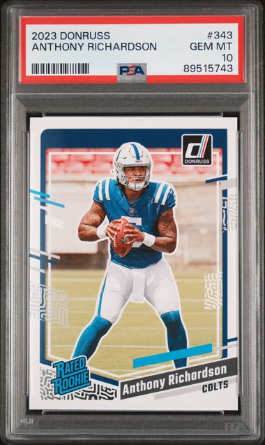 2023 Donruss Rated Rookie Anthony Richardson #343 PSA 10