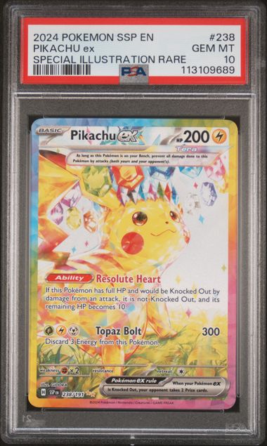 2024 Pokemon Surging Sparks Special Illustration Rare Pikachu Ex #238 PSA 10