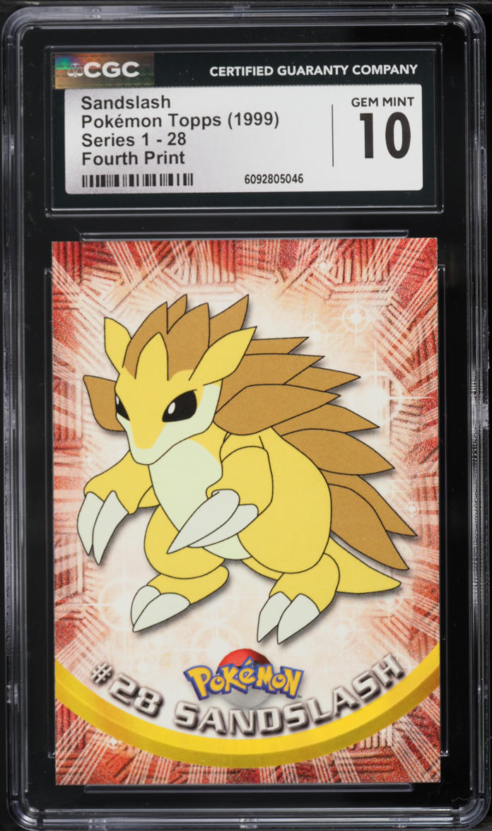 1999 Topps Pokemon Series 1 Fourth Print Sandslash #28 CGC 10